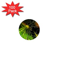 Machine Technology Circuit Electronic Computer Technics Detail Psychedelic Abstract Pattern 1  Mini Buttons (100 Pack)  by Sarkoni