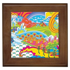 Vintage 1960s Psychedelic Framed Tile by Sarkoni