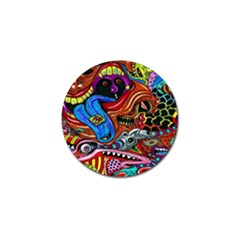 Psychedelic Trippy Hippie  Weird Art Golf Ball Marker (10 Pack) by Sarkoni