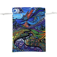 Psychedelic Landscape Lightweight Drawstring Pouch (xl) by Sarkoni