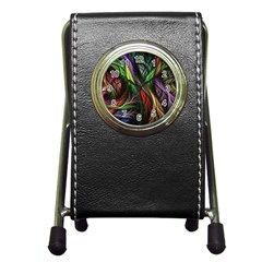 Abstract Psychedelic Pen Holder Desk Clock by Sarkoni