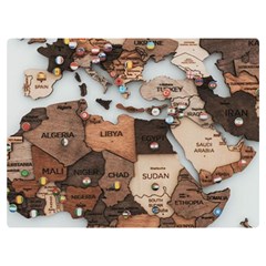 3d Vintage World Map Premium Plush Fleece Blanket (extra Small) by Grandong