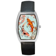 Koi Fish Barrel Style Metal Watch by Grandong