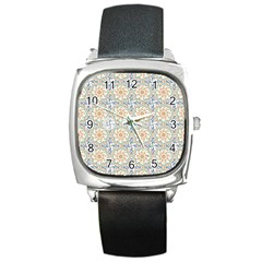 Ornaments Style Pattern Square Metal Watch by Grandong