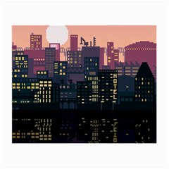 Pixel Art City Small Glasses Cloth (2 Sides) by Sarkoni