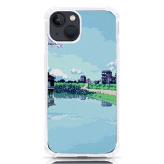 Japanese Themed Pixel Art The Urban And Rural Side Of Japan Iphone 13 Tpu Uv Print Case by Sarkoni