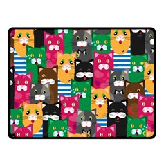 Cats Funny Colorful Pattern Texture Fleece Blanket (small) by Grandong