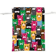 Cats Funny Colorful Pattern Texture Lightweight Drawstring Pouch (xl) by Grandong