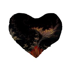 Fractal Digital Art Pattern Standard 16  Premium Flano Heart Shape Cushions by Grandong