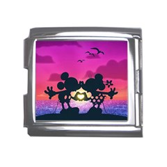 Mickey And Minnie, Mouse, Disney, Cartoon, Love Mega Link Italian Charm (18mm)