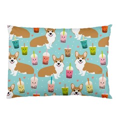 Welsh Corgis Dog Boba Tea Bubble Tea Cute Kawaii Pillow Case (two Sides) by Grandong
