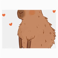 Capybara T- Shirt Cute Capybara Illustration T- Shirt (3) Yoga Reflexion Pose T- Shirtyoga Reflexion Pose T- Shirt Large Glasses Cloth (2 Sides) by hizuto