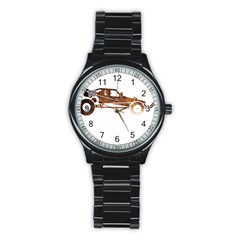 Vintage Rc Cars T- Shirt Vintage Modelcar Classic Rc Buggy Racing Cars Addict T- Shirt Stainless Steel Round Watch by ZUXUMI