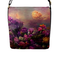 Floral Blossoms  Flap Closure Messenger Bag (l) by Internationalstore