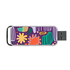 Colorful Shapes On A Purple Background Portable Usb Flash (two Sides) by LalyLauraFLM
