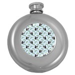Animal Panda Bamboo Seamless Pattern Round Hip Flask (5 oz) Front