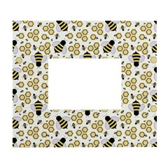 Bee Honeycomb Honeybee Insect White Wall Photo Frame 5  X 7  by Pakjumat