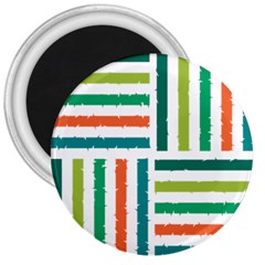 Striped Colorful Pattern Graphic 3  Magnets by Pakjumat