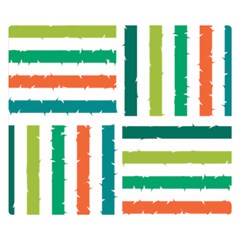 Striped Colorful Pattern Graphic Two Sides Premium Plush Fleece Blanket (small) by Pakjumat