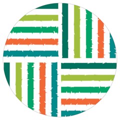 Striped Colorful Pattern Graphic Round Trivet by Pakjumat