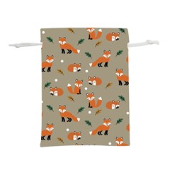 Fox Pattern Texture Lightweight Drawstring Pouch (l) by Pakjumat