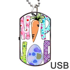 Easter Bunny Happy Easter T- Shirt Hip Hop Happy Easter T- Shirt Dog Tag Usb Flash (one Side) by ZUXUMI