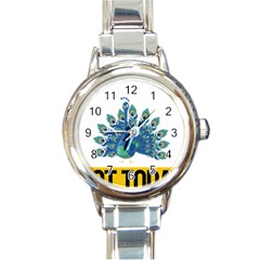 Peacock T-shirtnope Not Today Peacock 86 T-shirt Round Italian Charm Watch by EnriqueJohnson