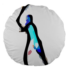 Abstract Art Sport Cross Ball Tennis  Shirt Abstract Art Sport Cross Ball Tennis  Shirt7 Large 18  Premium Flano Round Cushions by EnriqueJohnson