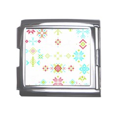 Christmas Cross Stitch Pattern Effect Holidays Symmetry Mega Link Italian Charm (18mm) by Sarkoni