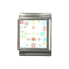 Christmas Cross Stitch Pattern Effect Holidays Symmetry Italian Charm (13mm) by Sarkoni