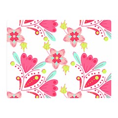 Batik T- Shirt Batik Flower Pattern 7 Two Sides Premium Plush Fleece Blanket (mini) by EnriqueJohnson