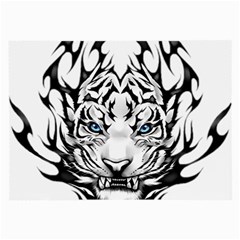 White And Black Tiger Large Glasses Cloth by Sarkoni