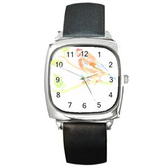 Bird Lover T- Shirtbird T- Shirt (12) Square Metal Watch by EnriqueJohnson