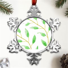 Boho Leaf Pattern T- Shirt Boho Leaf Pattern8 Metal Small Snowflake Ornament by EnriqueJohnson