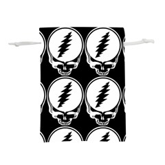 Black And White Deadhead Grateful Dead Steal Your Face Pattern Lightweight Drawstring Pouch (s) by Sarkoni