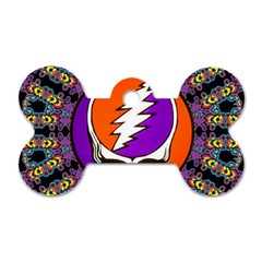 Gratefuldead Grateful Dead Pattern Dog Tag Bone (one Side) by Sarkoni