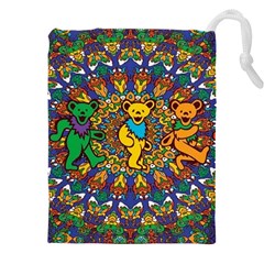 Grateful Dead Pattern Drawstring Pouch (4xl) by Sarkoni