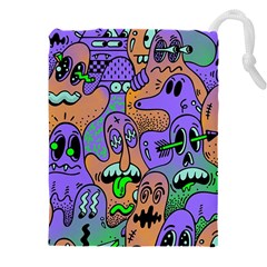 Trippy Aesthetic Halloween Drawstring Pouch (4xl) by Sarkoni