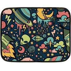 Alien Rocket Space Aesthetic Two Sides Fleece Blanket (mini) by Sarkoni