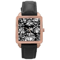 Neurons-brain-cells-brain-structure Rose Gold Leather Watch  by Ket1n9