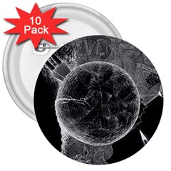 Space-universe-earth-rocket 3  Buttons (10 Pack)  by Ket1n9