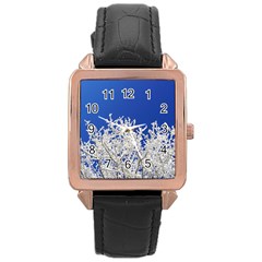 Crown-aesthetic-branches-hoarfrost- Rose Gold Leather Watch  by Ket1n9