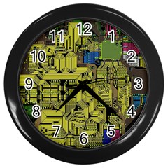 Technology Circuit Board Wall Clock (black) by Ket1n9