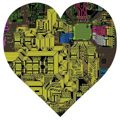 Technology Circuit Board Wooden Puzzle Heart by Ket1n9