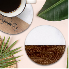 Medical Biology Detail Medicine Psychedelic Science Abstract Abstraction Chemistry Genetics Pattern Classic Marble Wood Coaster (round)  by Grandong