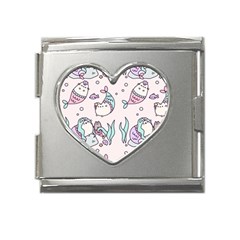 Cartoon Cat Cute Animal Design Drawing Illustration Kawaii Mega Link Heart Italian Charm (18mm) by Grandong