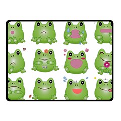 Kawaii-frog-rainy-season-japanese Two Sides Fleece Blanket (small) by Grandong