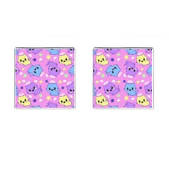 Seamless Pattern With Cute Kawaii Kittens Cufflinks (square) by Grandong