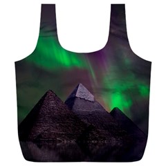 Fantasy Pyramid Mystic Space Aurora Full Print Recycle Bag (xxxl) by Grandong
