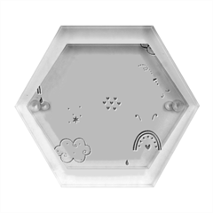 Art Pattern Design Wallpaper Background Print Hexagon Wood Jewelry Box by Vaneshop